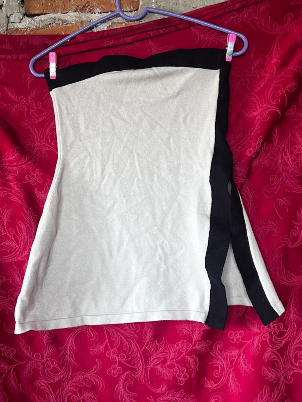JLUXLABEL White & Black Strapless Tube Top Size M